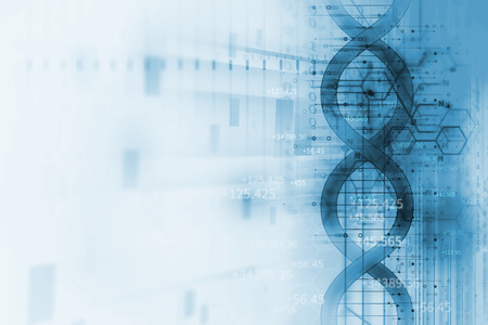 dna molecules on abstract technology background , concept of biochemistriy and genetic theory.の写真素材