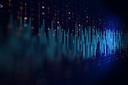colorful Audio waveform abstract technology background ,represent digital equalizer technology
の写真素材