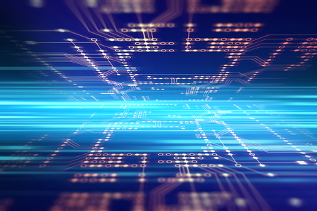 futuristic blue circuit board abstract background illustration
の写真素材