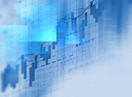 financial stock market graph on technology abstract background の写真素材