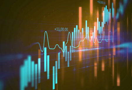 financial graph on technology abstract background represent financial crisis,financial meltdownの写真素材