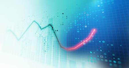 financial stock market graph illustration ,concept of business investment and stock future...