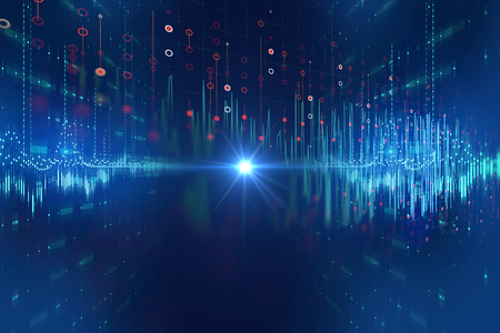 colorful Audio waveform abstract technology background ,represent digital equalizer technology
の写真素材