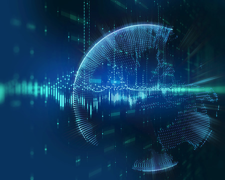 financial stock market graph on technology abstract background