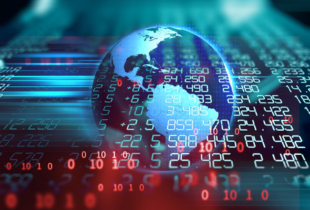 financial stock market graph on technology abstract background
