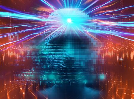 digital human hacker represent  danger of cyber criminal,hacker and ransomeware 3dillustration