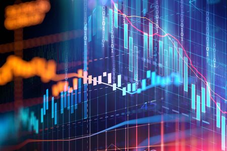 financial graph on technology abstract background represent financial crisis,financial meltdownの写真素材