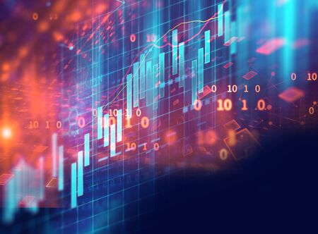 financial stock market graph on technology abstract background 

の写真素材
