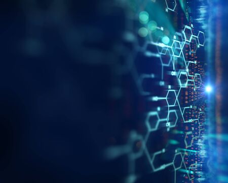 chemical science, medical substance and molecules background illustrationの写真素材