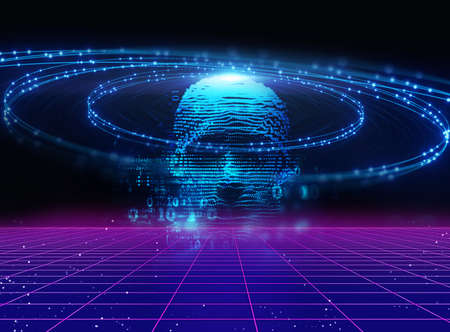 digital human hacker represent  danger of cyber criminal,hacker and ransomeware 3dillustration の写真素材