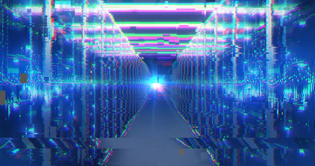 Abstract technology Glitch background and error signal 3d illustration