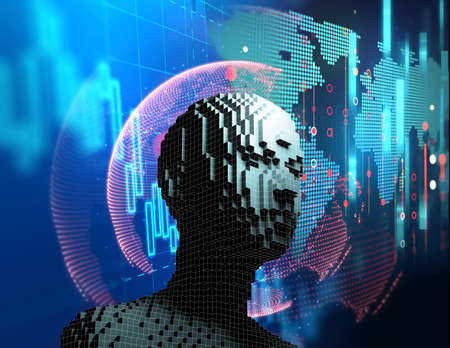 Conceptual background of Artificial intelligence robot , 3d illustration