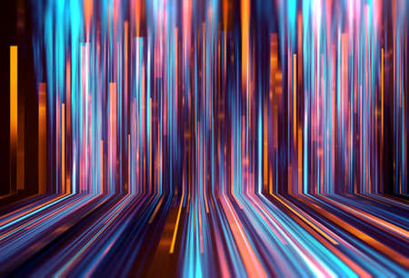 light speed streakgeometric abstract technology and science backgroundの写真素材