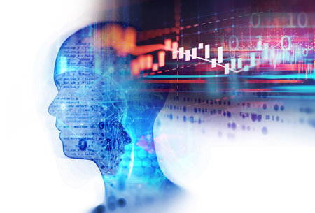Conceptual background of Artificial intelligence robot , 3d illustration