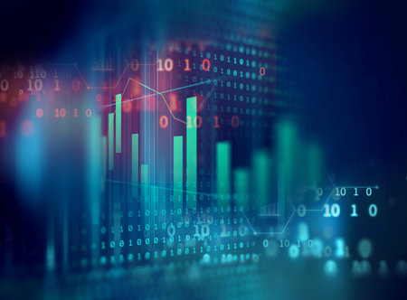 financial graph on technology abstract background represent financial crisis,financial meltdownの写真素材