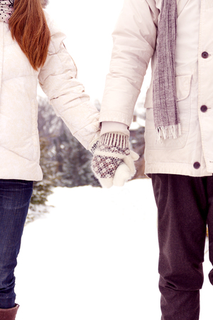 Young female on a date with boyfriend on valentine's dayの写真素材