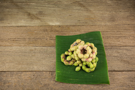 Makamets put on old woodの写真素材