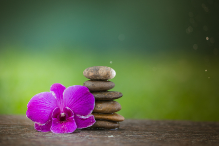 Zen pebbles balance. Spa and healthcare concept.の写真素材