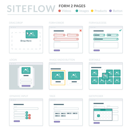 Website Wireframe Layouts UI Kits for Site map and Ux Designのイラスト素材