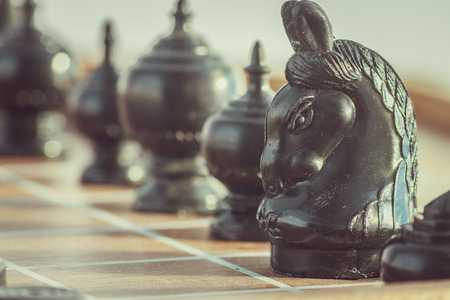thai chess vintage style on backgroundの写真素材