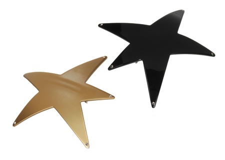 two star shaped hairpins isolated on whiteの写真素材