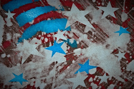 American flag colors painted on canvas  symbolizing 4th of July independence dayの写真素材