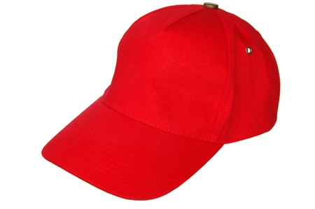 red cap isolated on whiteの写真素材