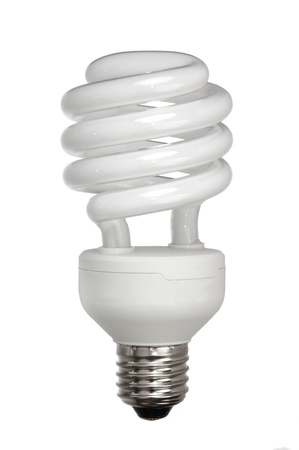 energy efficient light bulb isolated on whiteの写真素材