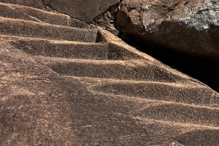 Old stone stairs up to mountainsの写真素材