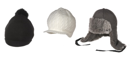 set of hats isolated on white