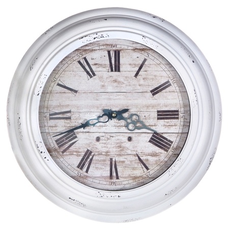 old round wall clock isolated on white background
