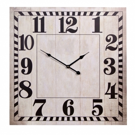 old square wall clock isolated on whiteの写真素材