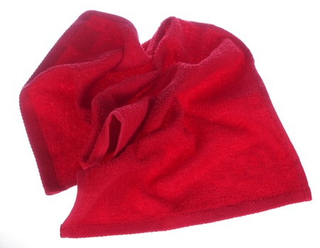 red towel on white backgroundの写真素材