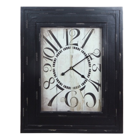 vintage wooden wall clock isolated on white backgroundの写真素材