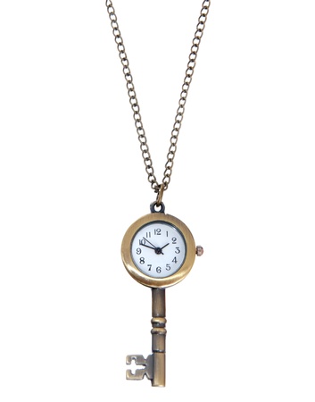 key shaped pendant isolated on whiteの写真素材