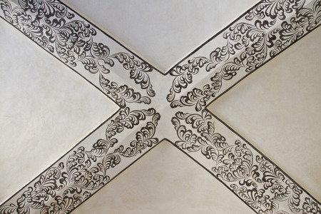 top of painted vaulted ceilingの写真素材