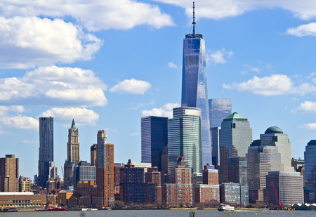 beautiful view of lower Manhattan from Jerseyのeditorial素材
