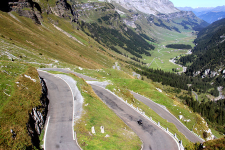 Serpentine in the Swiss Alps, Switzerlandの写真素材