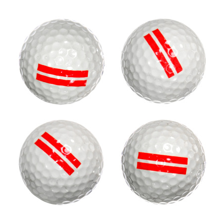 set of golf balls isolated on whiteの写真素材