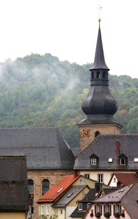 beautiful roofs in old German townの写真素材