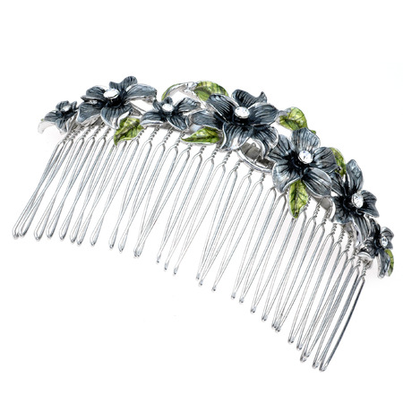 beautiful metall hairpin on a whiteの写真素材