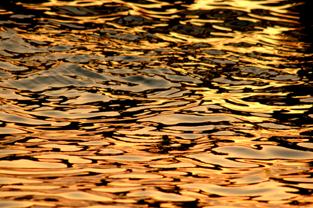 bright water background on sunsetの写真素材