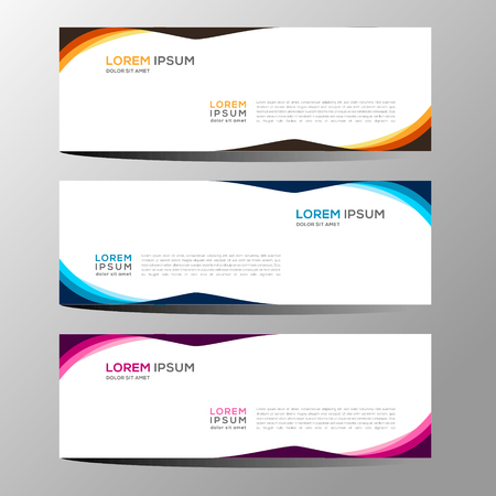 Set of 4 modern design. Elegant colorful horizontal Vector banners design background or header templatesのイラスト素材