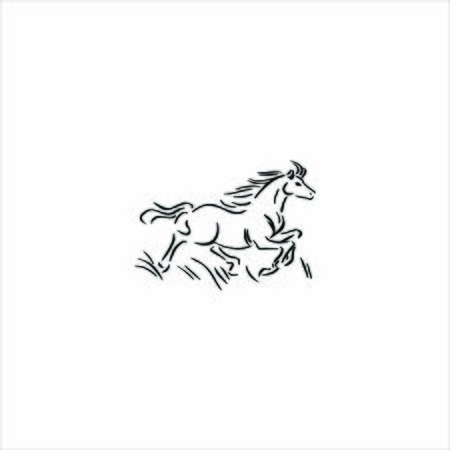 logo horse line icon vectorのイラスト素材