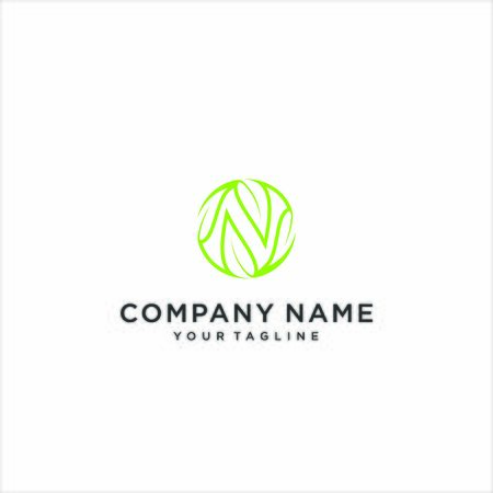logo N and leaf vector designsのイラスト素材