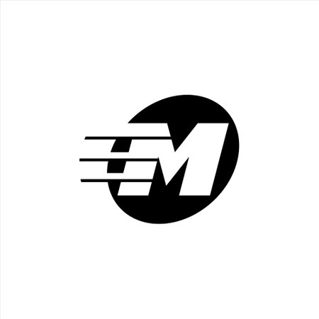 letter icon for business and company. Simple black and M letter design for corporate identityのイラスト素材