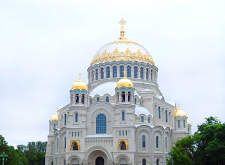 Naval Cathedral of St. Nicholas in Kronstadt, Saint Petersburgの写真素材