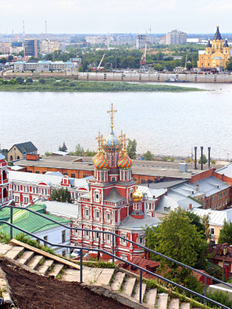 Nizhny Novgorod arrow confluence of the Volga and the Okaの写真素材