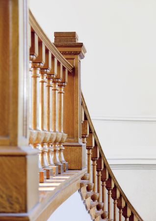 Closeup photo of details of a staircase in a historical public library.の写真素材