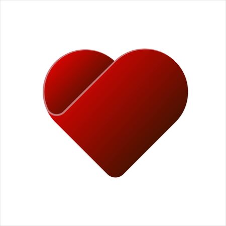 Illustration with a red valentine heart. postcard heart. original postcard vectorのイラスト素材